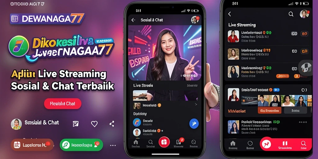 Tampilan antarmuka DEWANAGA77 saat pengguna melakukan live streaming.