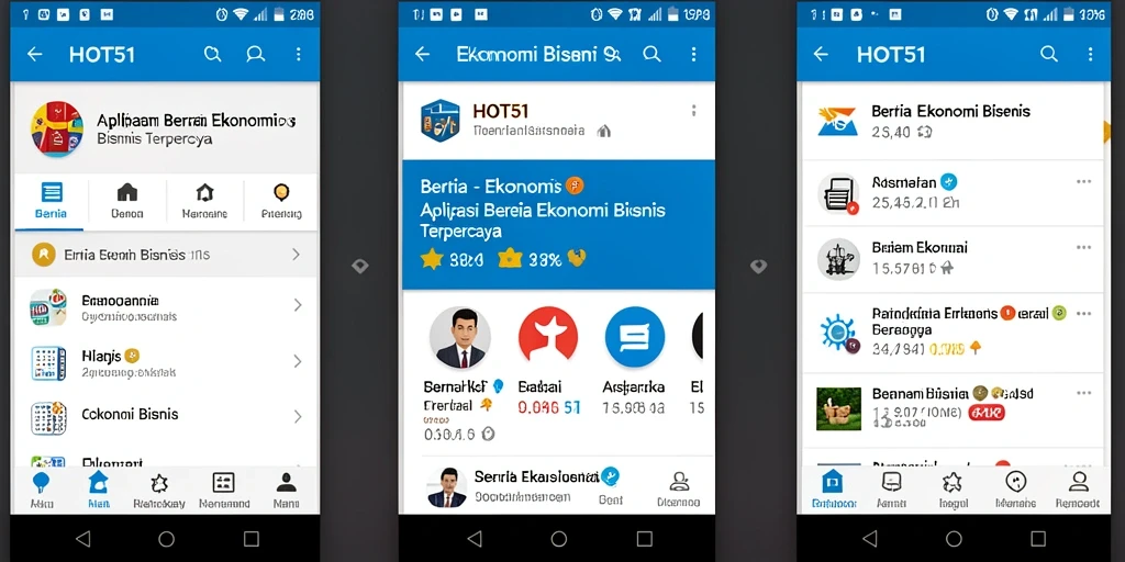 Antarmuka aplikasi HOT51 yang modern dan informatif untuk berita ekonomi.