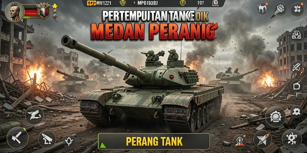 Tampilan antarmuka game Perang Tank yang menarik dan interaktif.