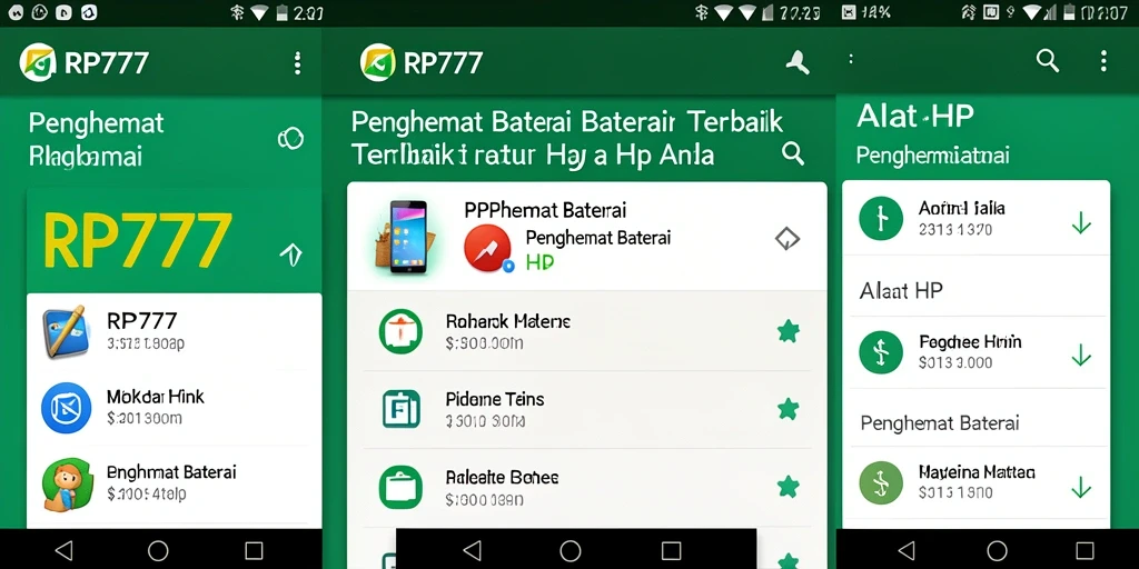 Tampilan antarmuka aplikasi RP777 yang sederhana dan efektif.