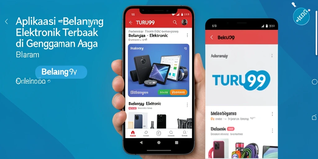 Tampilan antarmuka aplikasi TURU99 yang intuitif untuk belanja Elektronik.