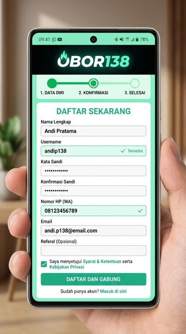 Cara Registrasi Akun obor138 untuk Pengguna Android